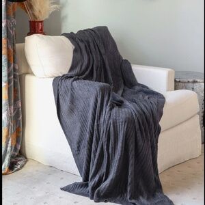Charcoal Plush Blanket